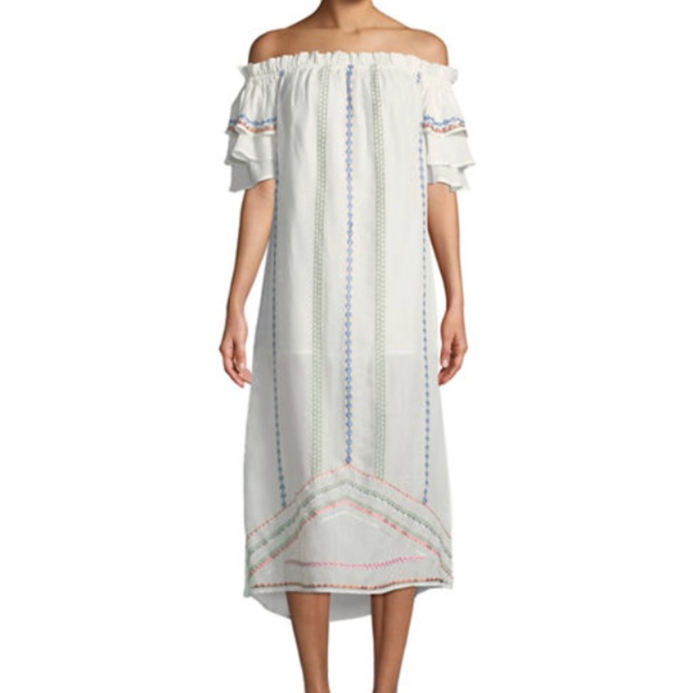 Red Carter size S white embroidered maxi dress